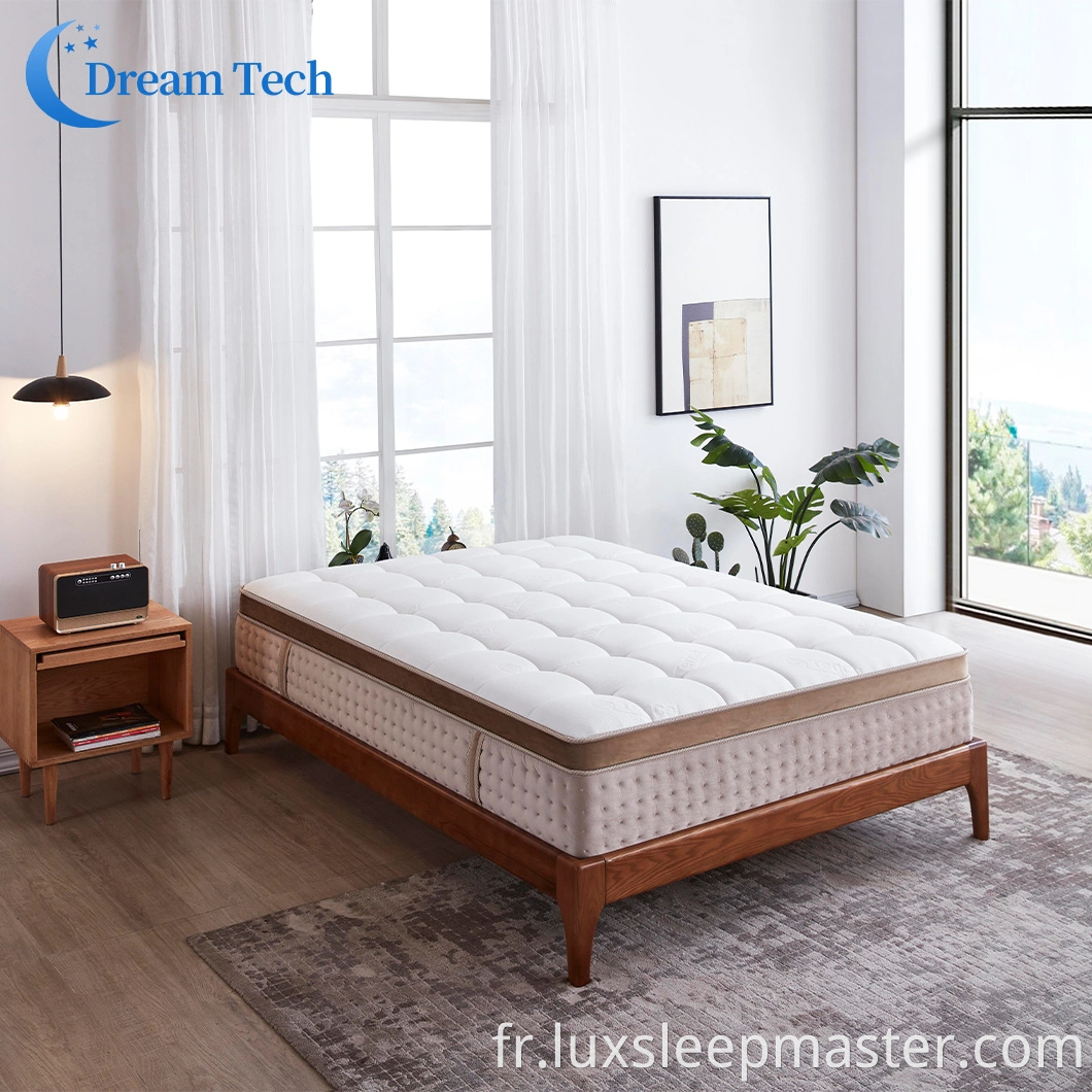 Matelas de lit à ressorts ensachés à compression professionnelle d'exportation